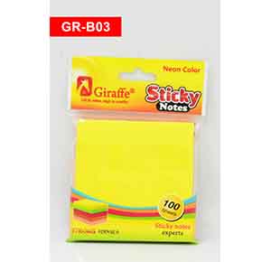 Giraffe Sticky Notes GR-B03 76x76mm 5 Neon Color Mix GR-B03