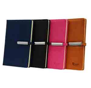 Notebook PU A5 96sheets BK Copper DK BE PK GR-NB384