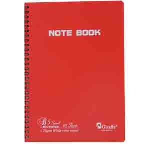 Spiral Notebook B5 80sh RD GN OR BK GR-NB423