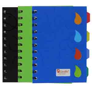 Spiral Notebook A6 120sheets 5subjects GN BK OR VL GR-NB431