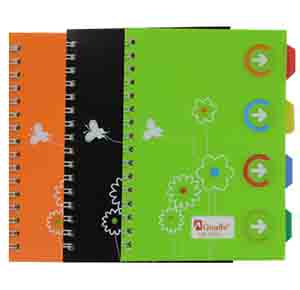 Spiral Notebook A6 100sheets 5subjects BE GN BK OR GR-NB441