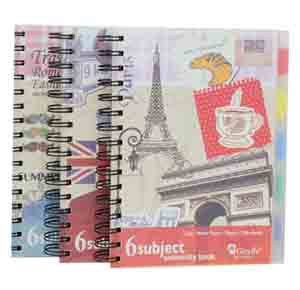 Spiral Notebook A5 150sheets 6subjects BE RD OR GR-NB462