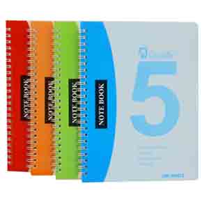 Spiral Notebook A5 100sheets 5subjects BE GN OR GR-NB472