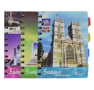 Spiral Notebook A6 120sheets 5subjects BE RD GN GR-NB481