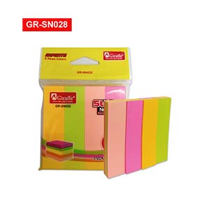 Giraffe Sticky Note GR-B34 19x76mm 4blocks 5 Neon Color Mix GR-SN028