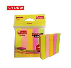 Giraffe Sticky Note GR-B35 15x76mm 5blocks 5 Neon Color Mix GR-SN029