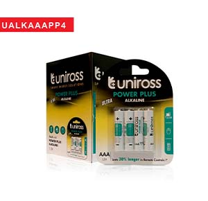 Uniross Battery AAA4 Alkaline Power Plus UALKAAAPP4