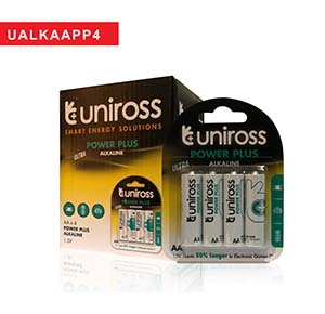 Uniross Battery AA4 Alkaline Power Plus UALKAAPP4